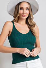 Load image into Gallery viewer, Now’s Your Chance Ribbed Hunter Green Tank