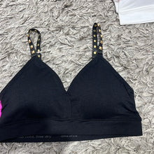 Load image into Gallery viewer, Black Strap-It Bra with gold beaded strap