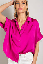 Load image into Gallery viewer, Guest of honor hot pink short sleeve button down