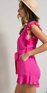 Off to better places hot pink romper