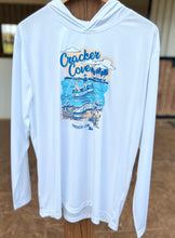 Load image into Gallery viewer, Cracker &amp; Cur Drifit Cracker Cove White Hoodie Front Only