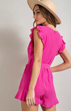 Load image into Gallery viewer, Off to better places hot pink romper