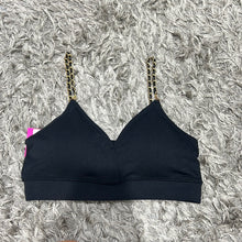 Load image into Gallery viewer, Black Strap-It bra with gold strap