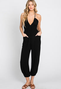 Walk Tall Black Jogger Jumpsuit