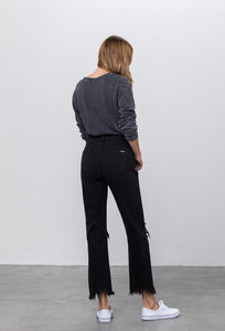 Go With The Flow Black High Rise Ankle Jeans