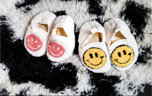 Load image into Gallery viewer, Youth Smiley Face Slippers Yellow