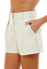 Load image into Gallery viewer, Island Time Cream Faux Leather Shorts
