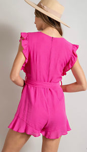 Off to better places hot pink romper