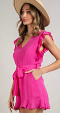 Load image into Gallery viewer, Off to better places hot pink romper