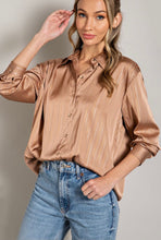 Load image into Gallery viewer, That warm feeling satin stripe button down