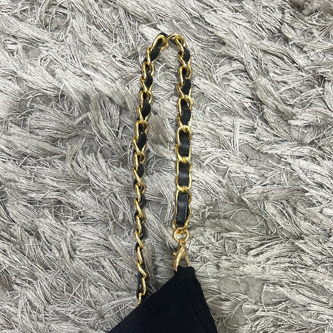 Black Strap-It bra with gold strap