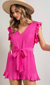 Off to better places hot pink romper