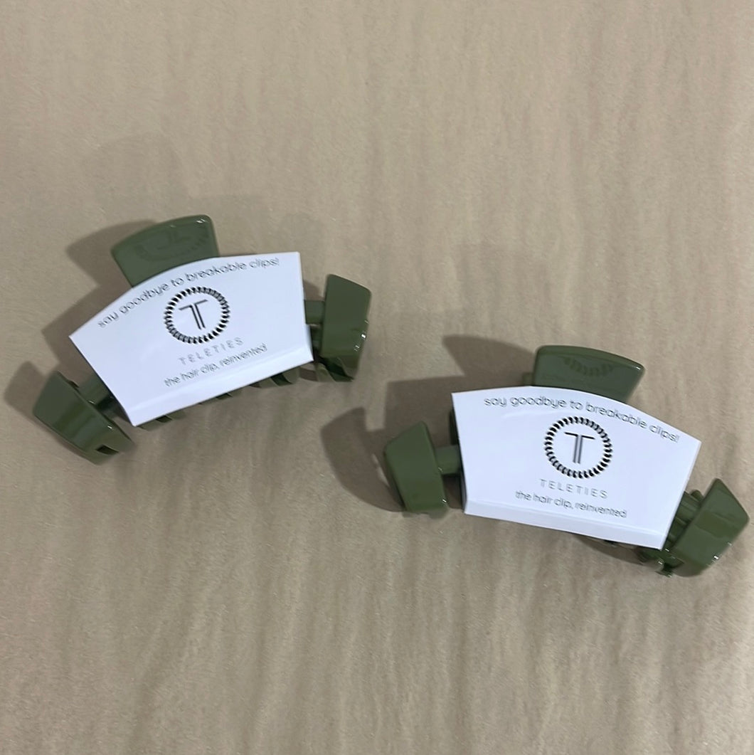 Teleties Large Olive Hair Clip