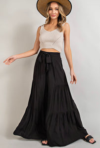 Meant To Be Black Tiered Wide Leg Pants