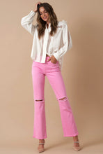 Load image into Gallery viewer, Move Over High Rise Pink Slim Straight Ankle Jeans