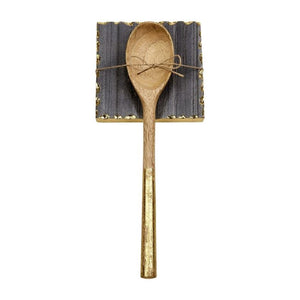 Mud Pie Spoon/Rest Set- Gray Marble