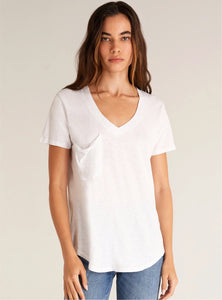 Z Supply Cotton Slub Pocket Tee- White