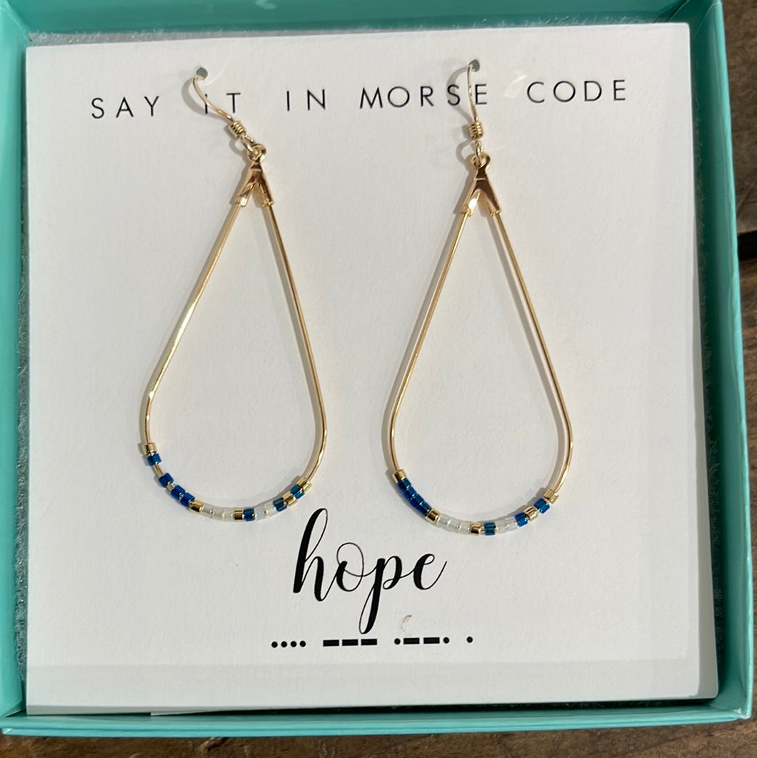 Morse Code Hope Earrings