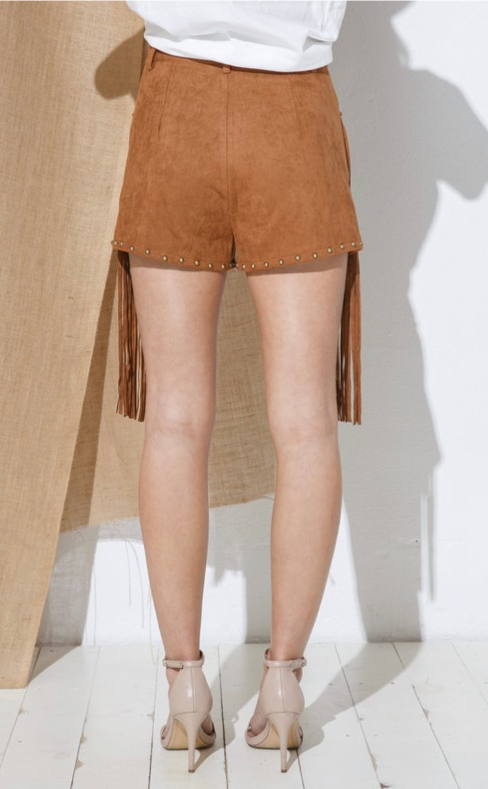 Real Suede Fringe Shorts