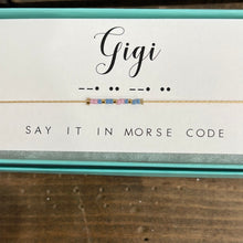 Load image into Gallery viewer, Morse Code Grandparent Necklace