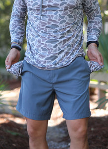 Burlebo Everyday Shorts River Rock Gray - Deer Camo Pockets