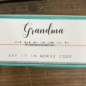 Morse Code Grandparent Necklace