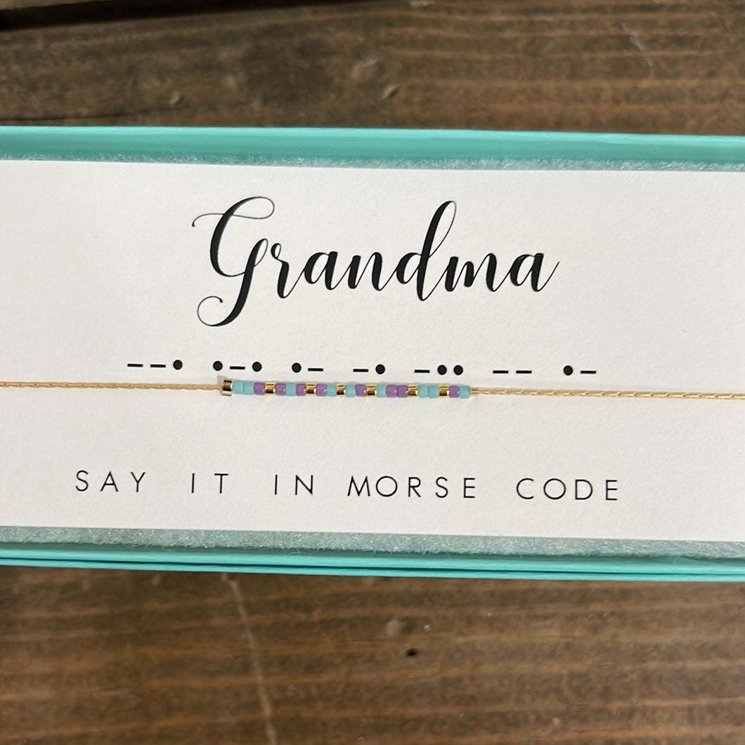 Morse Code Grandparent Necklace